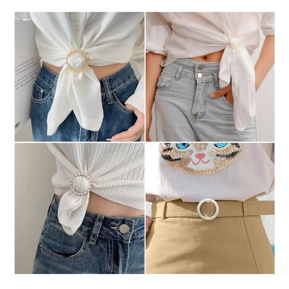 🆕 20 Pcs Scarf Ring and Slides for Scarves, Scarf Rings Clip Pin T Shirt